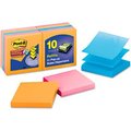 3M Post-it® Pop-up Notes Super Sticky Pop-Up Notes R33010SSAN, 3" x 3", Glow, 90 Sheets, 10/Pack R33010SSAN
